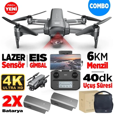 SJRC F22 S2 Pro+ Combo 4K Kameralı Drone Seti - 2Batarya+6KM Menzil+Çarpışma Sensörü+40 Dakika Uçuş