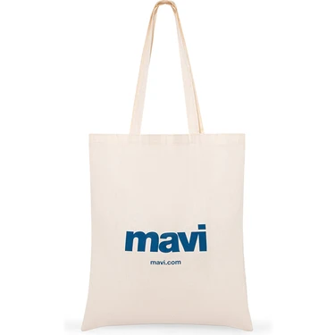 Mavi Mavi Logolu Çevre Dostu Geri Dönüştürülebilir Bez Çanta