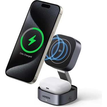 Ugreen 2-In-1 Magsafe Kablosuz Hızlı Şarj Standı -