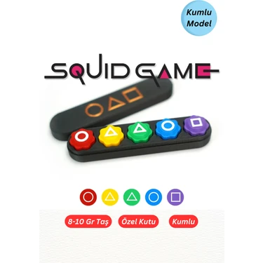 Squid Game Oyun 5 Taş Seti Kalamar Oyun Beştaş Oyuncak Renkli Taş Gonggi -