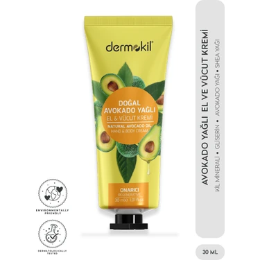 Dermokil Doğal Avokado Yağlı El ve Vücut Kremi 30
