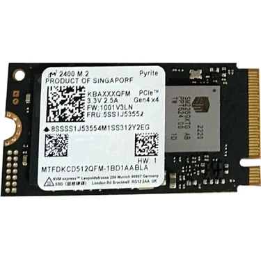 Micron MTFDKCD512QFM-1BD1AABLA 2400 Pcı-Express 4.0 512 GB SSD
