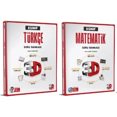 3D Yayınları 8.sınıf Lgs Türkçe - Matematik - Soru Bankası Kitabı