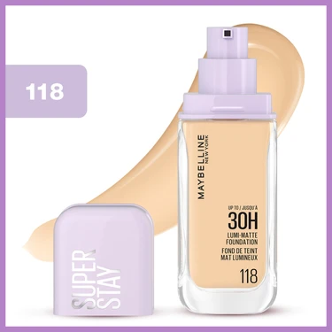 Maybelline New York Super Stay Lumi Matte Fondöten 118 - Saten Mat Bitiş, Uzun Süre