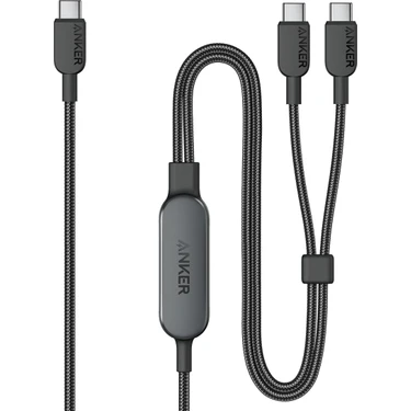 Anker 2’si 1 Arada USB-C'den USB-C’ye Örgülü Kablo (1.2m, 140W) - A8895 (Anker Türkiye