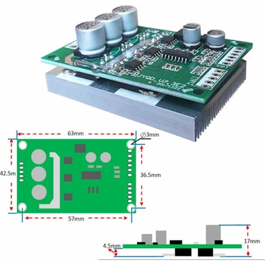 Alkatronik Dc 12V 36V 15A 500W Fırçasız Soğutucusuz Motor Fiyatı