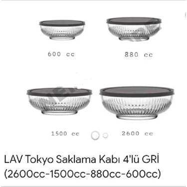 Feyzade Tokyo Saklama Kabı 4'Lü Set 2600 Cc 1500 Cc- 880 Fiyatı