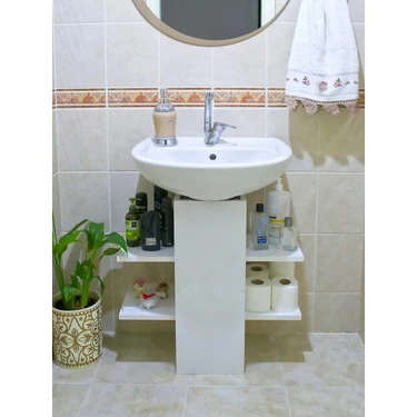 Banyo Dolabı, Düzenleyici Dolap, Lavabo Altı Kapama Kutusu ,beyaz,