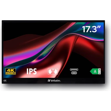 Verbatim 32239 Pmt-17 4K 17.3'' Usb-C Dokunmatik Metal Kasa Taşınabilir