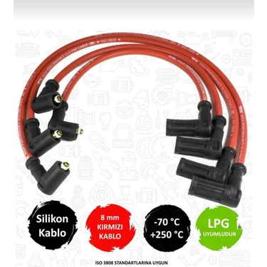 Tork 7785350 Kırmızı 8mm Buji Kablosu Tipo Tempra Punto Mpı Motor Araç Modeli: