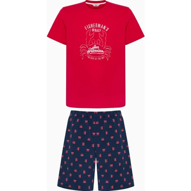 Penti Red Anchor Çok Renkli Şortlu Pijama