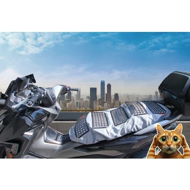 Kedi yatmaz Gri Maksi Scooter Dikenli Sele Kılıfı - Forza, Xmax vb. İçin Kedi Önleyici Koruma Kılıf