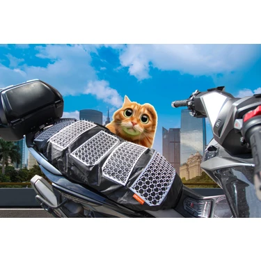 Kedi yatmaz Siyah Maksi Scooter Dikenli Sele Kılıfı - Forza, Xmax vb. İçin Kedi Önleyici Koruma