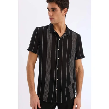 DeFacto Regular Fit Yazlık Polo Yaka Pamuklu Kısa Kollu Gömlek