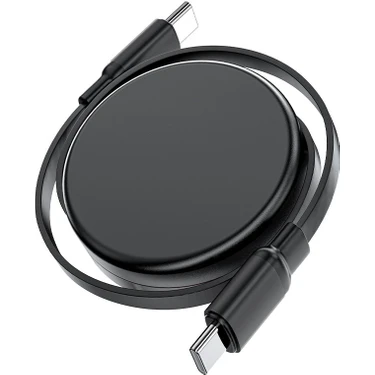 Acefast USB-C to USB-C Makaralı Kablo 60W Güç 0.8 Metre PPS 2.0 - Super Hızlı Şarj - Apple Uyumlu