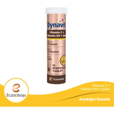 Dynavit Vitamin C + Vitamin D3 + Çinko 15 Efervesan