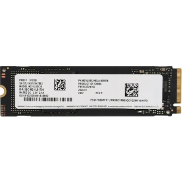 Samsung SSD MZ-VL85120 512 GB 4950 Mb/s / 2500 Mb/s Nvm SSD Fiyatı