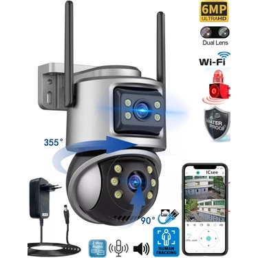 Ventus Icsee VIVA232 6mp Dual Lens 360° Görüş Hareketli Waterproof Gece Görüş Sesli Görüşme Akıllı