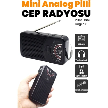 Aksesuarcı Pilli Mini Analog Taşınabilir Fm Radyo Retro Seyahat Kamp Deprem Acil Durum Antenli Cep