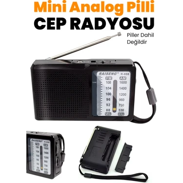 Aksesuarcı Analog Pilli Mini Radyo Am Fm Taşınabilir Seyahat Kamp Deprem Acil Retro Vintage Antenli