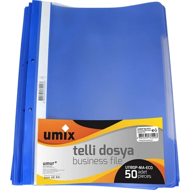 Umix Telli Dosya Busines  Plastik 50 Adet -