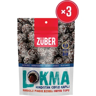Züber Lokma Hindistan Cevizli Meyve Topu 96g x 3