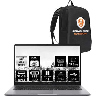 Asus Expertbook P1 Intel Core I7 13620H 32GB 1tb SSD 15.6" Fhd W11H Taşınabilir Bilgisayar & Per4
