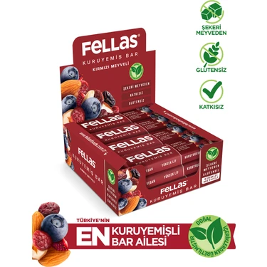 Fellas Kırmızı Meyveli Kuruyemiş Bar 30 Gr x12