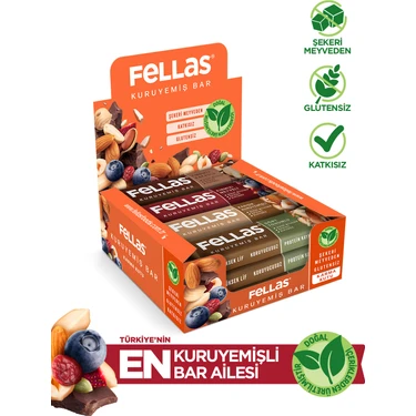 Fellas Kuruyemiş Bar Karma Kutu 30 gr - 12 Adet (4