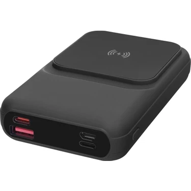 S-Link P135 10000MAH 15W Magsafe Dahili Kablo Siyah Gizli LED Taşınabilir Pil Şarj Cihazı