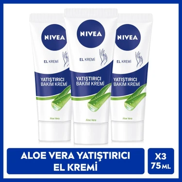 Nivea Nıvea Yatıştırıcı Bakım El Kremi 75 ml Aloe Vera x 3 Hızla Emilim Sağlayan Doğal