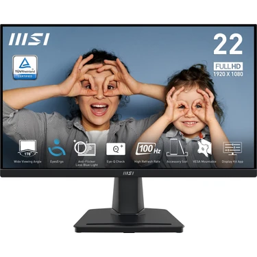 Msı 21.45" Pro MP225V 1920X1080 (Fhd) 16:9 Flat Va 100HZ 1ms Adaptıve-Sync