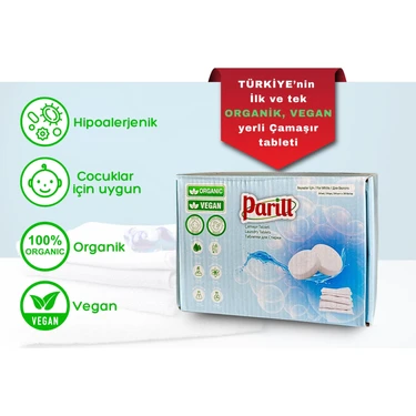 PARİLL Beyazlar İçin Çamaşır Tableti – Organik &