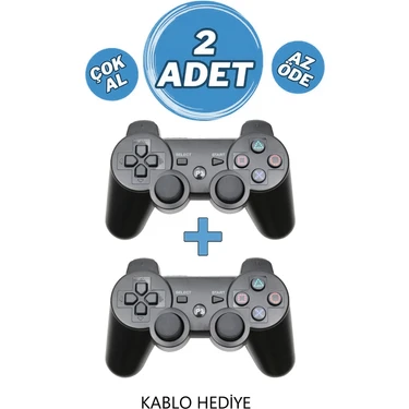 Double Titreşimli Ps3 Bluetooth Oyun Kolu Uyumlu Kablosuz Analog Gamepad Joystick Oyun Kolu 2