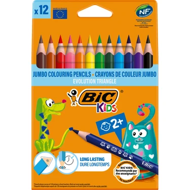 Bic Evolution Üçgen jumbo Boya Kalemi 12 Renk