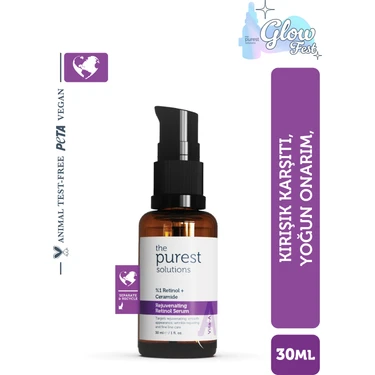 The Purest Solutions  ve , Onarıcı Retinol (A vitamini ) Gece Serumu 30 ml (1% Retinol +