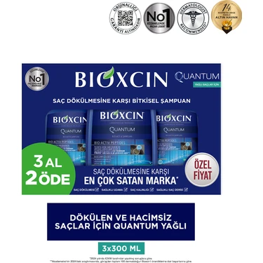 Bioxcin Quantum 3 al 2 öde Saç Dökülmesine Karşı Yağlı Saçlar İçin