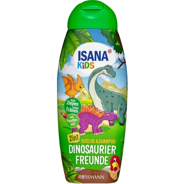 Isana Kids 300 ml Dinozor Arkadaşlar Duş Jeli ve Şampuan 2'si 1 Arada Göz Yakmayan