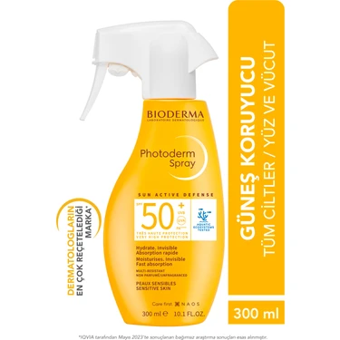 Photoderm Spray SPF50+ Tüm Ciltler için Aile BoyuSprey Formda Yüksek Korumalı Güneş Kremi 300