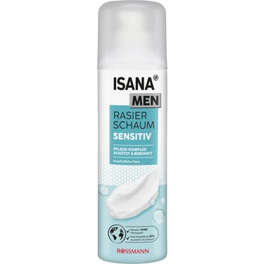 Isana Men Tıraş Köpüğü 300 ml Hassas Ciltler için Sakinleştirici ve Mikroplastik