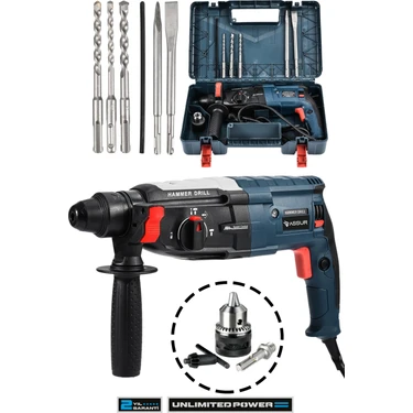Assur 850W Metal Şanzıman Darbeli Matkap Kırıcı Delici 2-28 mm Güçlü Performans ve