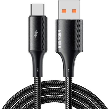 Essager 2 Metre 6A 120W Mega Hızlı USB To Type-C Şarj Data Kablosu Korumalı Güçlü