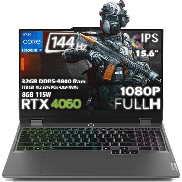 Lenovo LOQ 15IRX9 Intel Core i7 13650HX 32GB 1TB SSD RTX 4060 8GB (115W) 15.6" FHD 144Hz IPS Panel