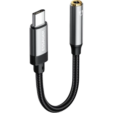 Essager 15CM Type C To 3.5mm Aux Kulaklık Ses Dönüştürücü Adaptör, Hifi Ses Destekli Aux