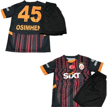 Galatasaray Çocuk Forma Yeni Sezon Victor Osimhen Siyah Bileklik Çorap