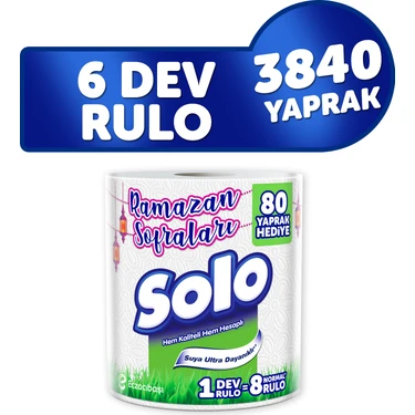 Solo 1=8  6'lı Dev Rulo Kağıt