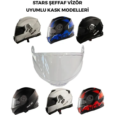NCR Stars Çene Açılır Şeffaf Vizör
