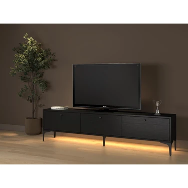 Venüs LED Işıklı Dolaplı Minifiksli 180 cm Geniş Tv Ünitesi Fiyatı