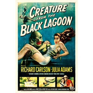 Fidelyo Tasarım  Creature From The Black Lagoon (1954)  (Folyo / Afiş / Poster) 2257 ( 35 cm x 50