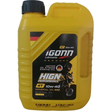 Igonn 4t 10W40 1 Litre Dört Zamanlı Mototsiklet Yağı (Üretim Yılı: